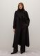 Long Black Wool Blend Coat in Regular Fit_0
