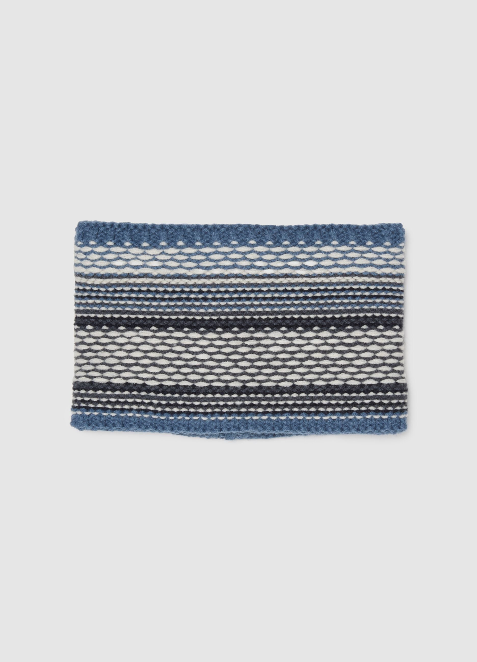 Blue acrylic striped scarf
