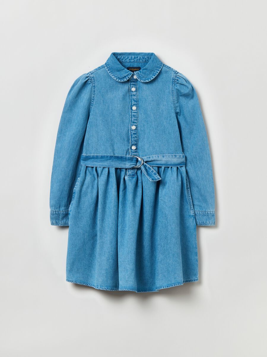 Vestito in denim con cintura_3
