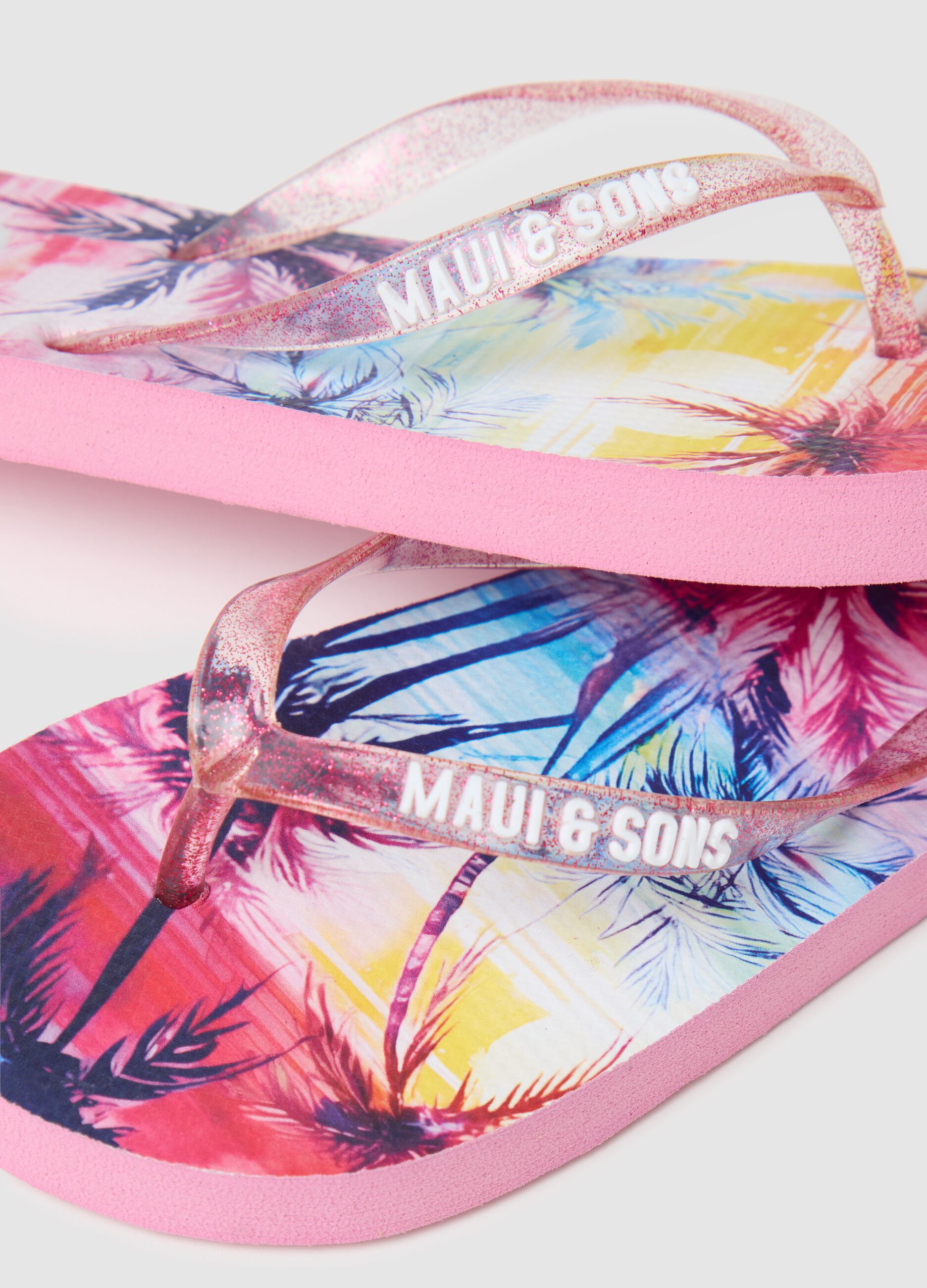 Multicolour Glitter Girls' Flip-flops