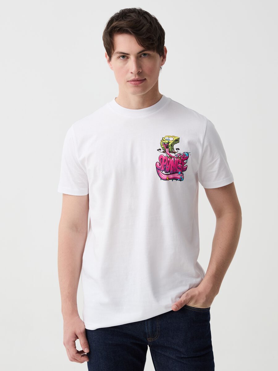 T-shirt in cotone con stampa Spongebob_0