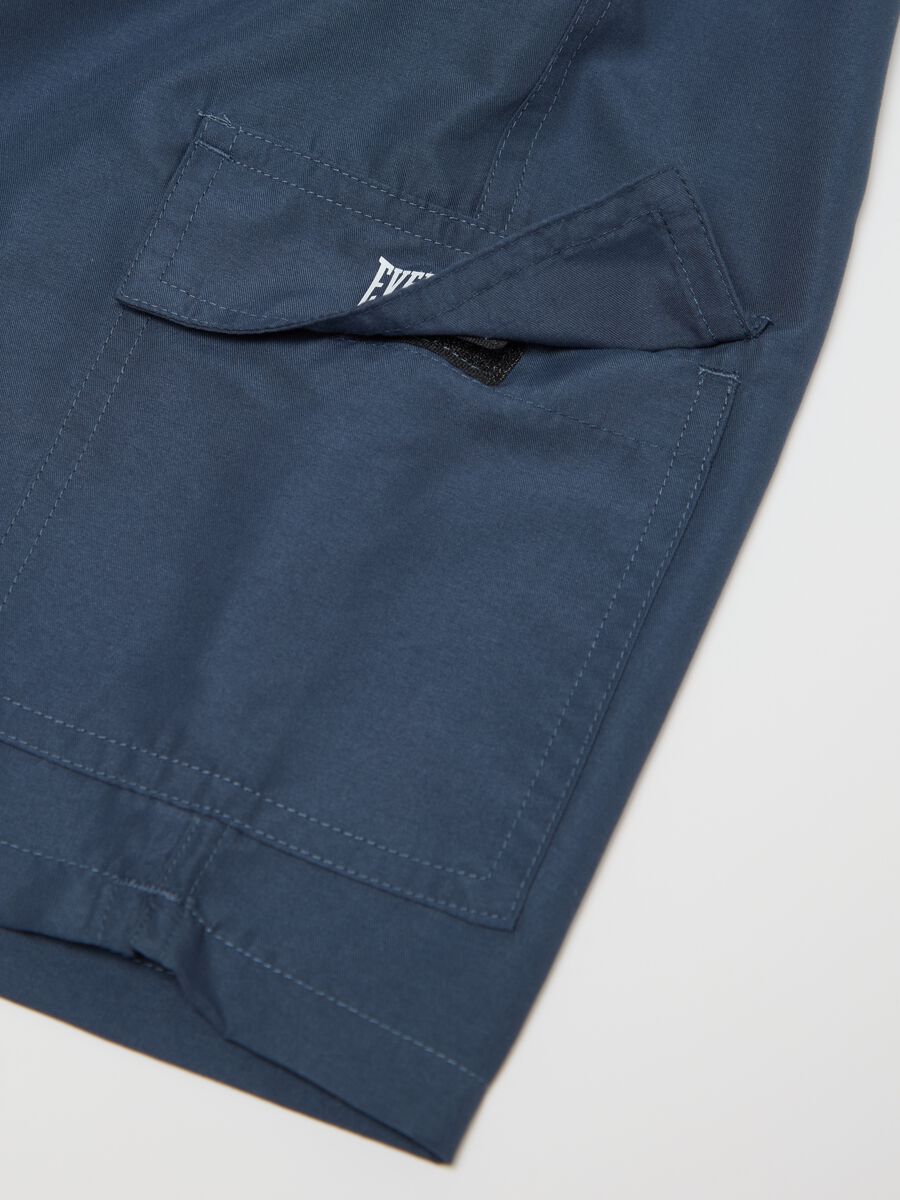 Blue swimming trunks with logo print_5
