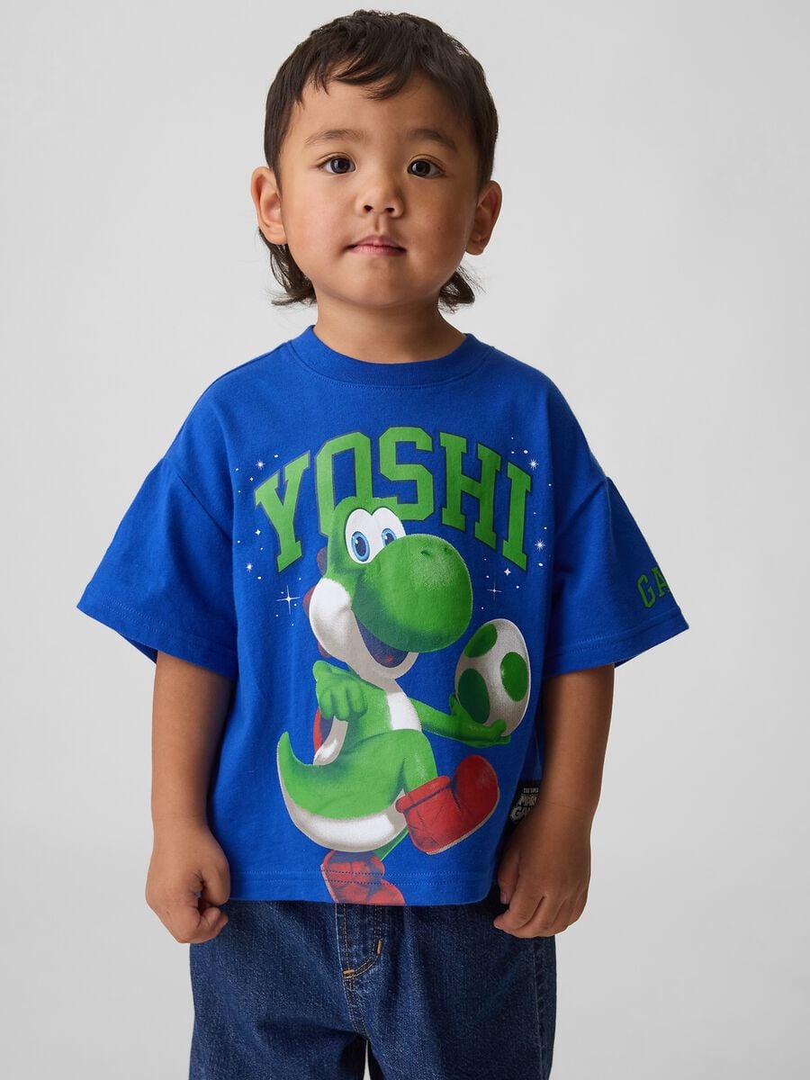 Pure cotton short-sleeve T-shirt with graphic print_0