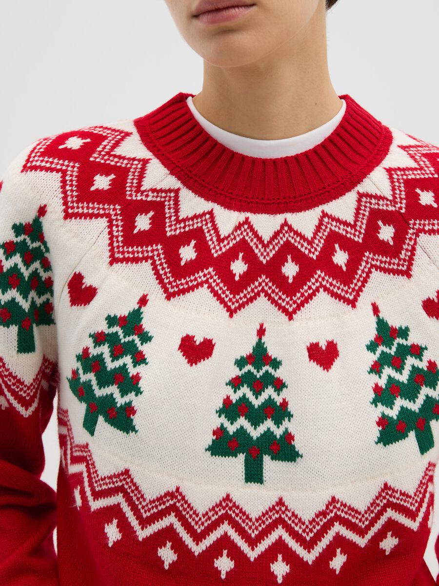 Multicoloured regular fit Christmas crewneck jumper_3