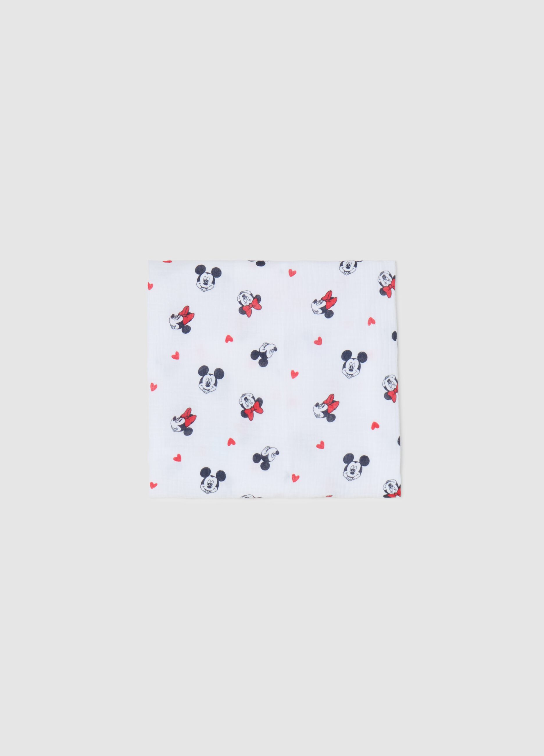 Muslin blanket with Minnie Mouse and hearts print