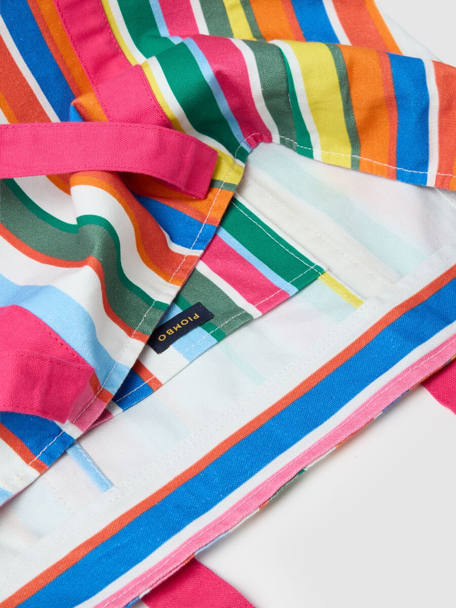 Piombo Beach Bag in Multicolor Striped Pure Cotton_2