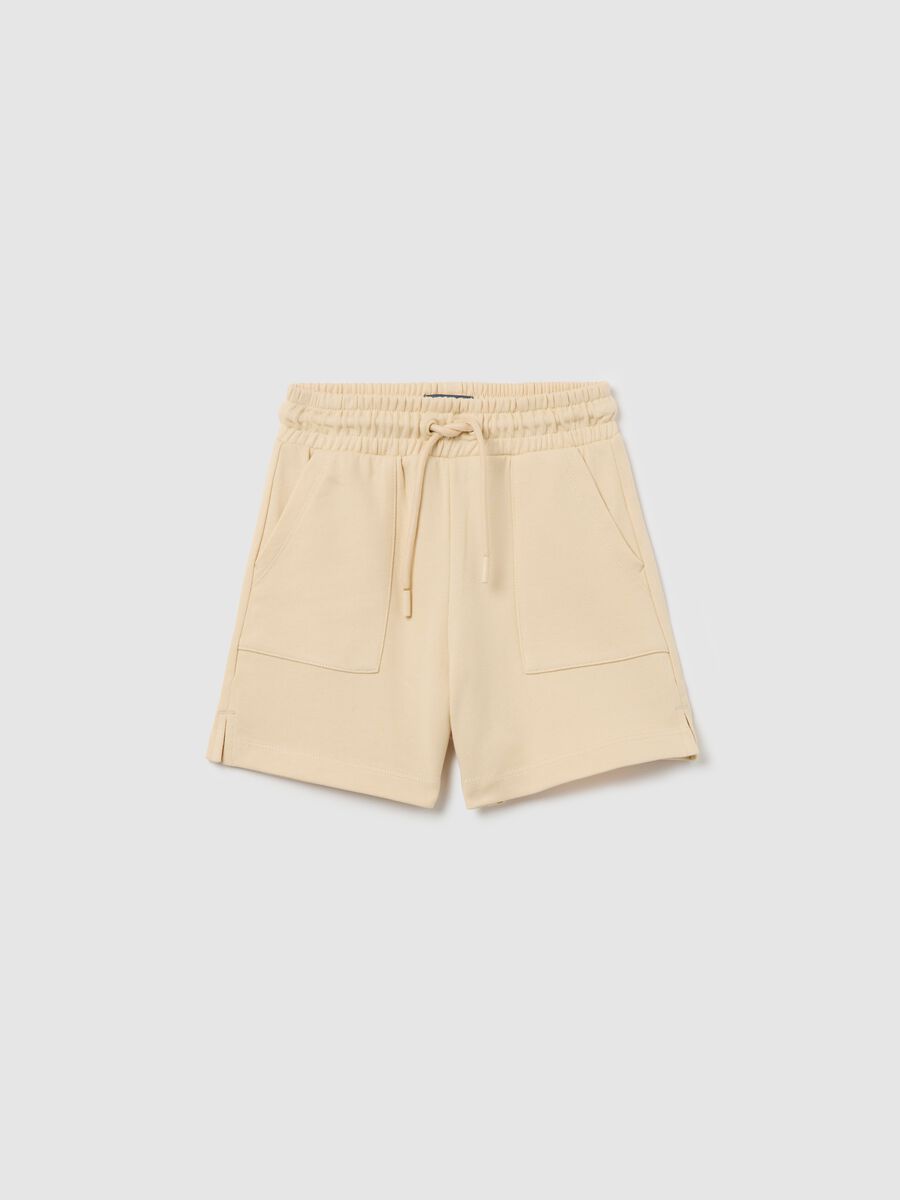 Bermuda shorts in French terry with drawstring_0