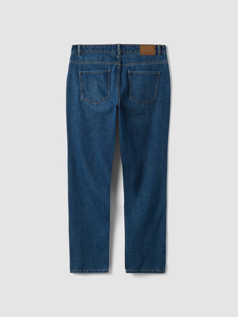Blue denim jeans in cotton and viscose blend, regular fit_2