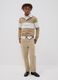 Beige cotton denim jeans, relaxed fit for boys_1