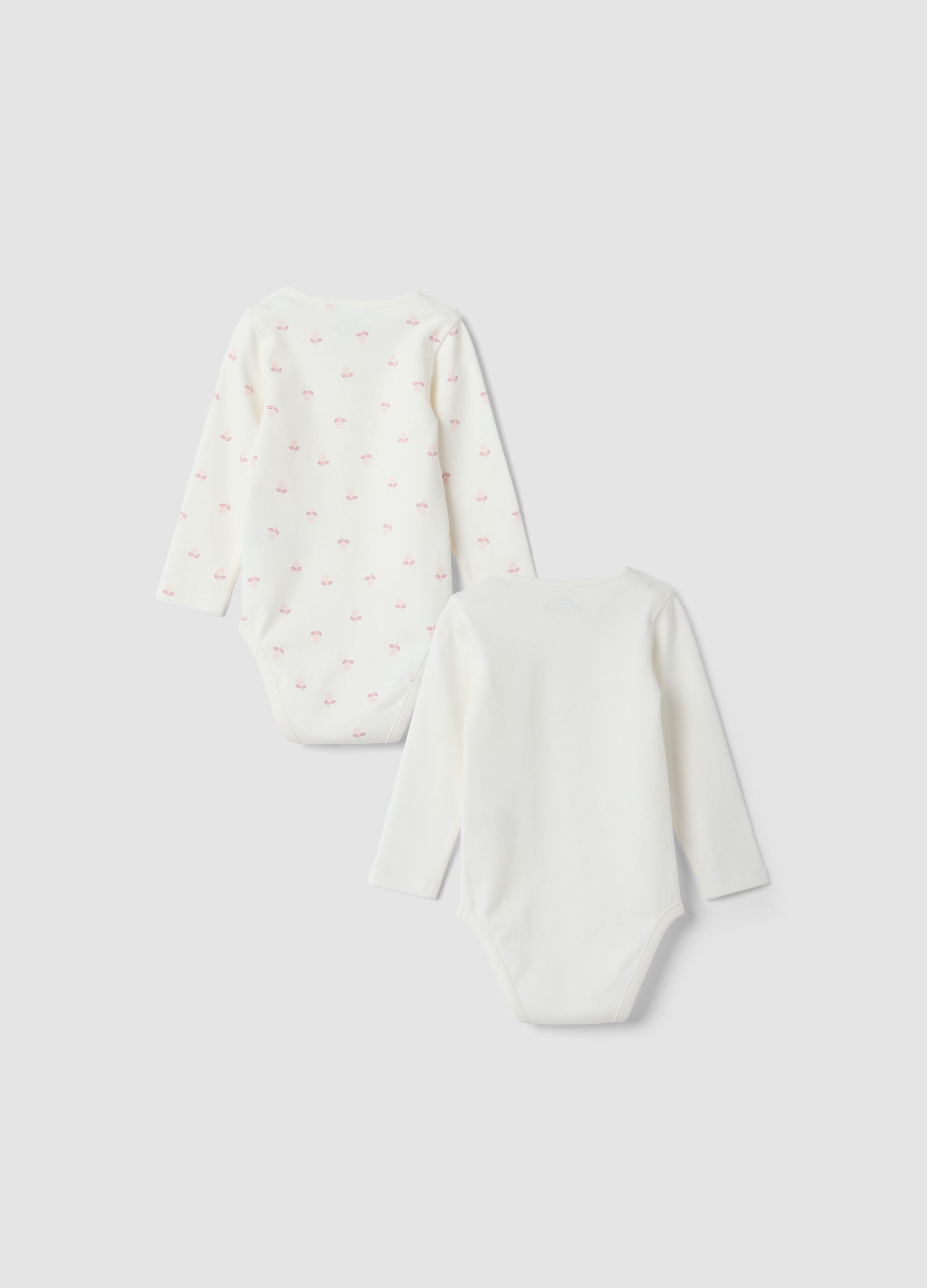 Bipack body bianchi in puro cotone organico girocollo per neonata