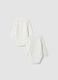 Bipack body bianchi in puro cotone organico girocollo per neonata_1