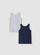 Bipack canotte blu e grigie in puro cotone organico girocollo_1