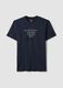 Blue pure cotton regular-fit T-shirt with front print_4