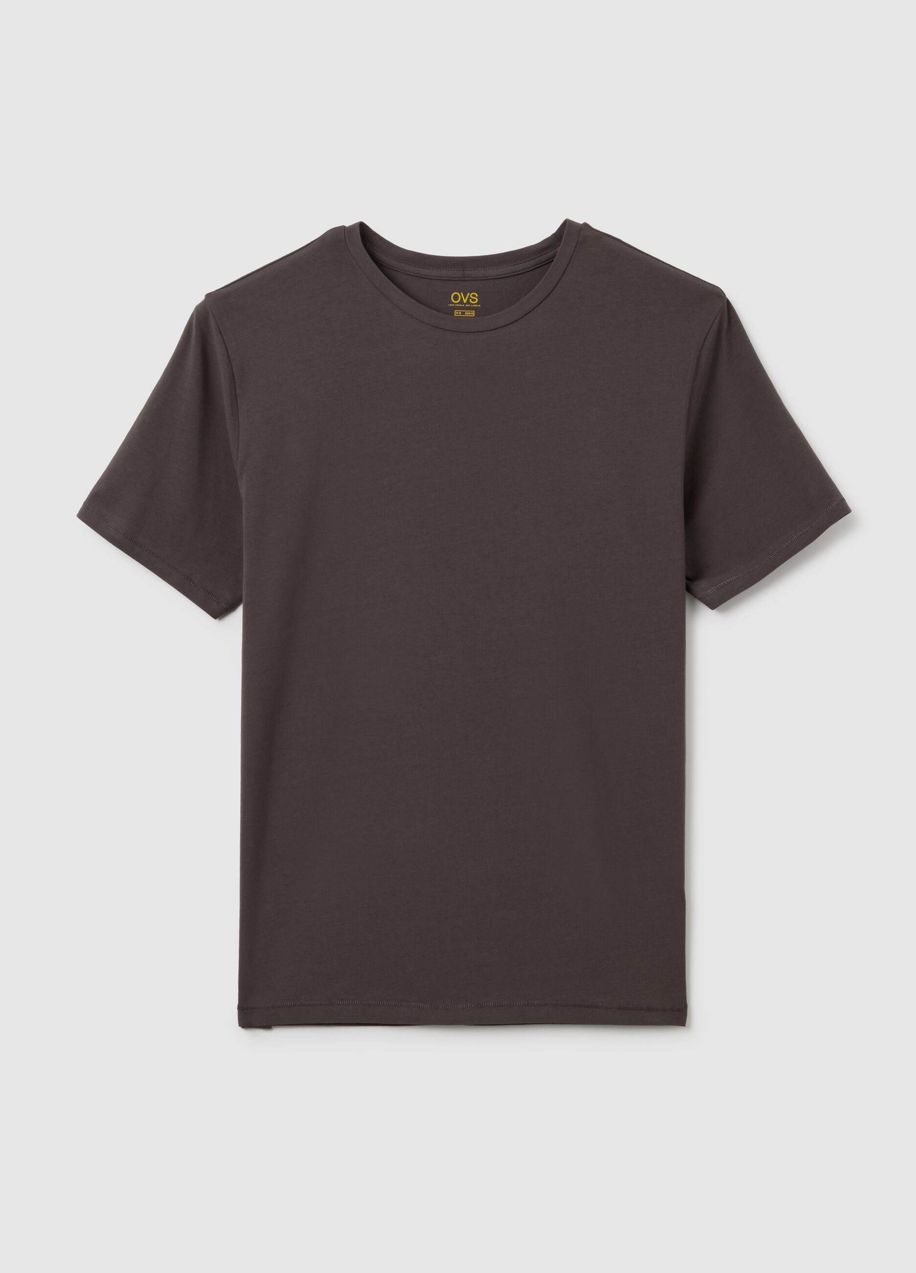Men's Grey Stretch Cotton Slim Fit T-shirt
