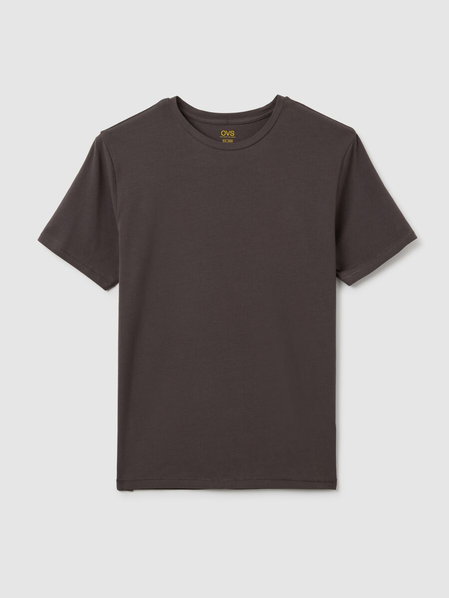 Men's Grey Stretch Cotton Slim Fit T-shirt_4
