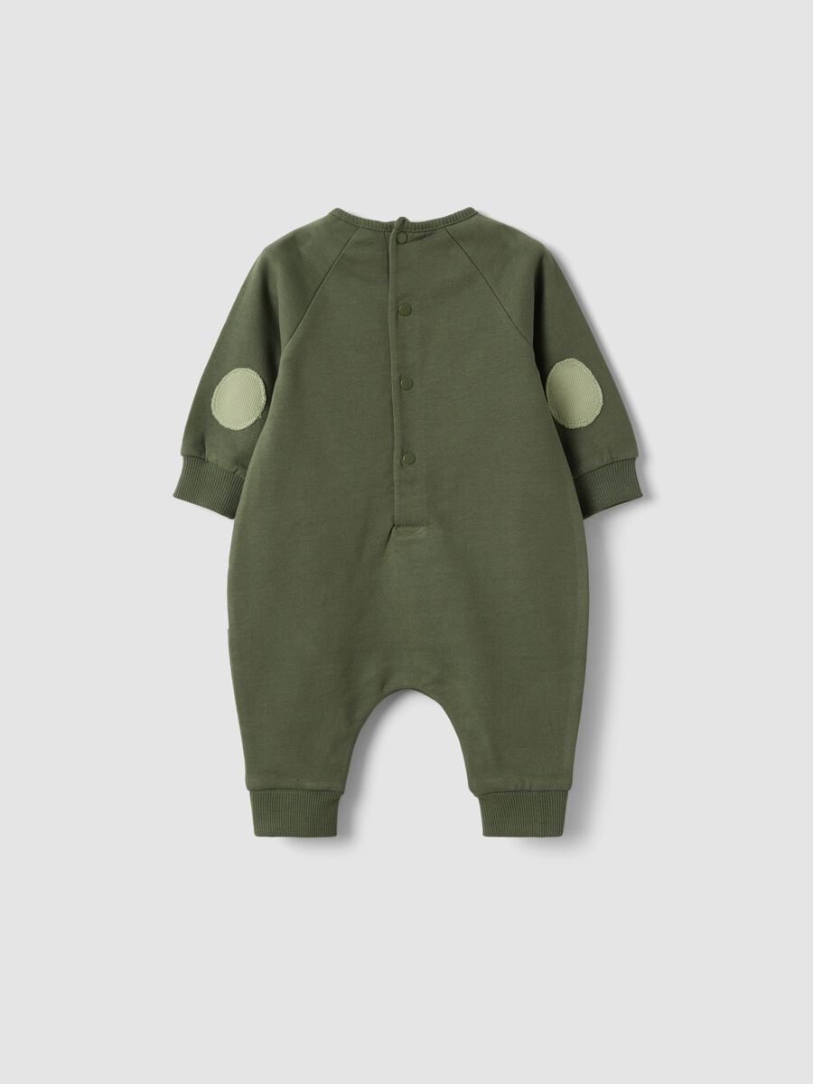Tutina verde in puro cotone organico a maniche lunghe per neonato_1