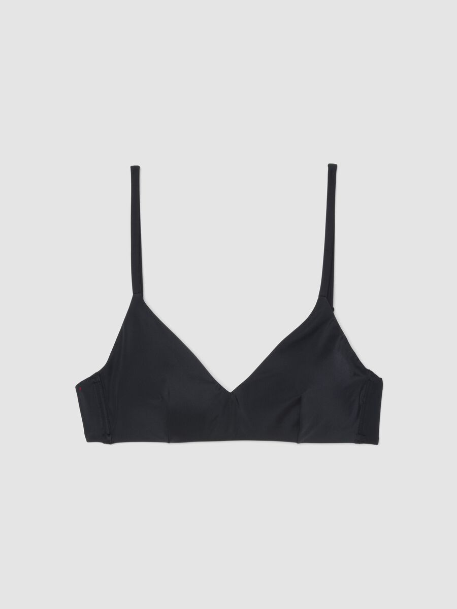 Top bikini a triangolo nero con imbottitura removibile_0