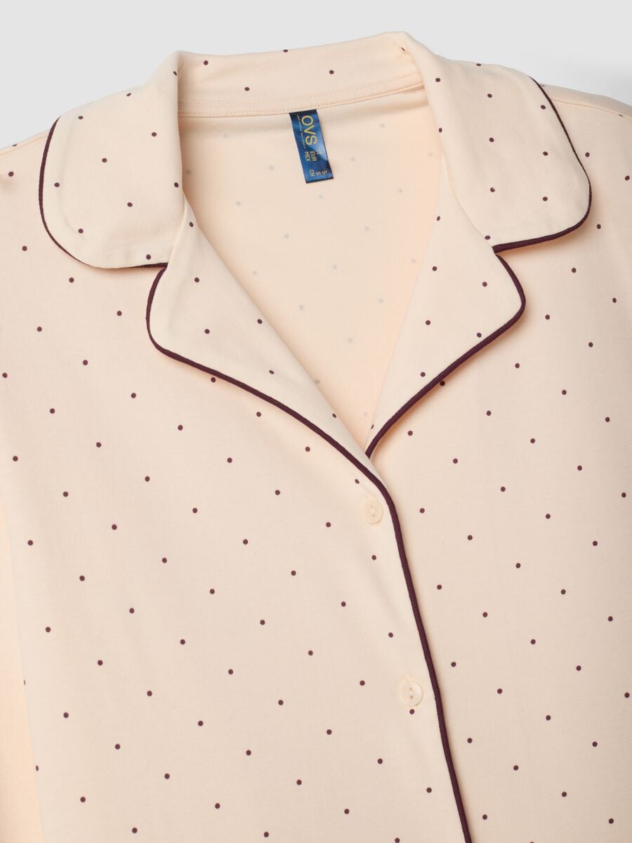 Cream white pure cotton crew-neck pyjamas_6