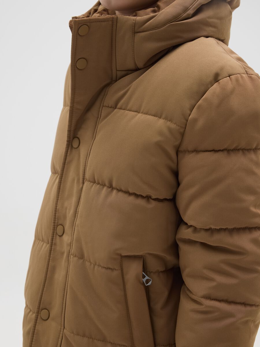 Giacca imbottita da ragazzo in tessuto marrone regular fit_2