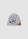 Grey stretch cotton jersey hat with Mickey print for boys_0
