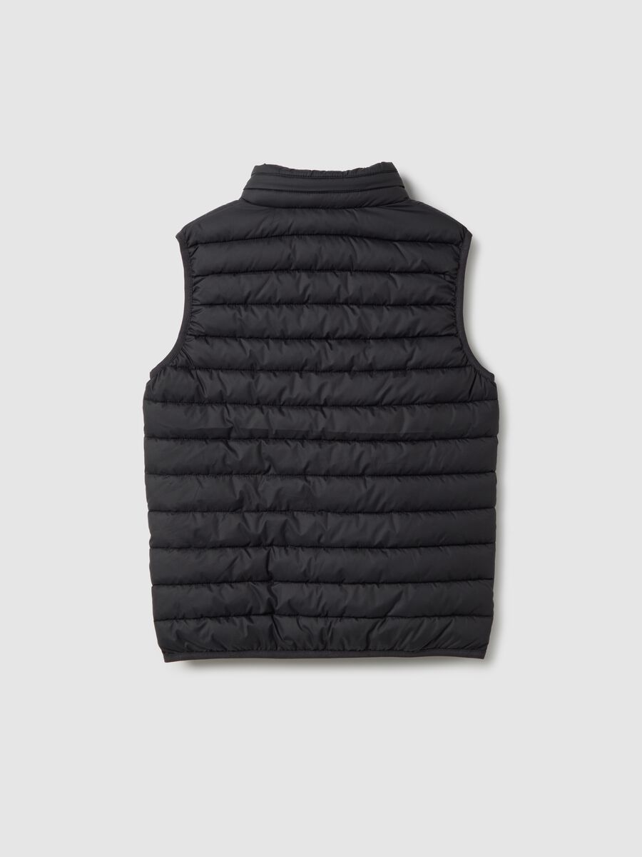 Gilet imbottito nero da ragazzo regular fit con cappuccio_4