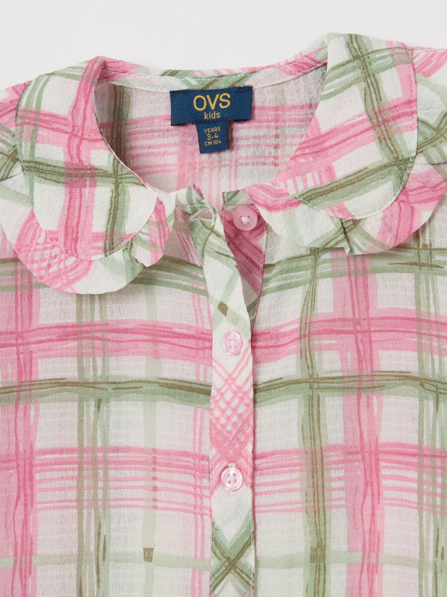 Short-sleeved shirt with check pattern_2