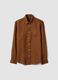 Brown pure linen shirt with button-down collar, regular fit_4
