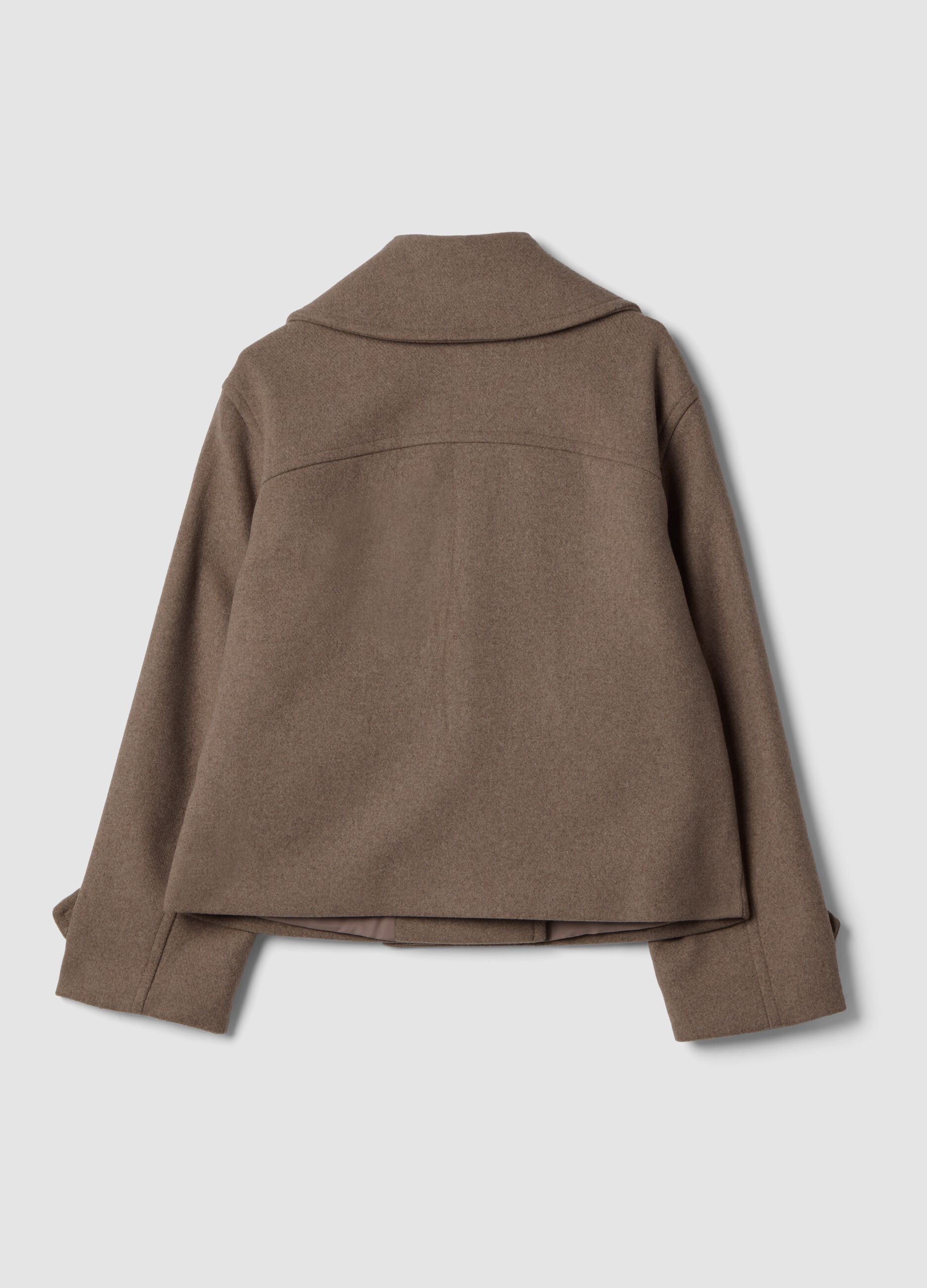 Brown wool and viscose blend coat