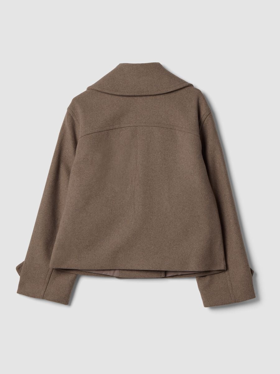 Cappotto marrone in misto lana e viscosa_2