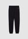 Boys' black joggers in pure cotton regular fit with embroidery_3