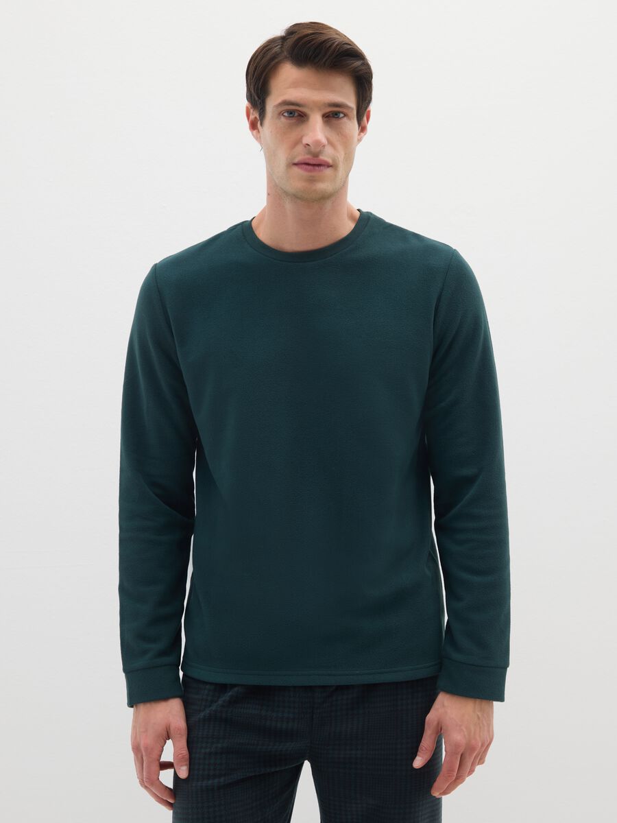 Regular Fit Green Fleece Pyjamas_1