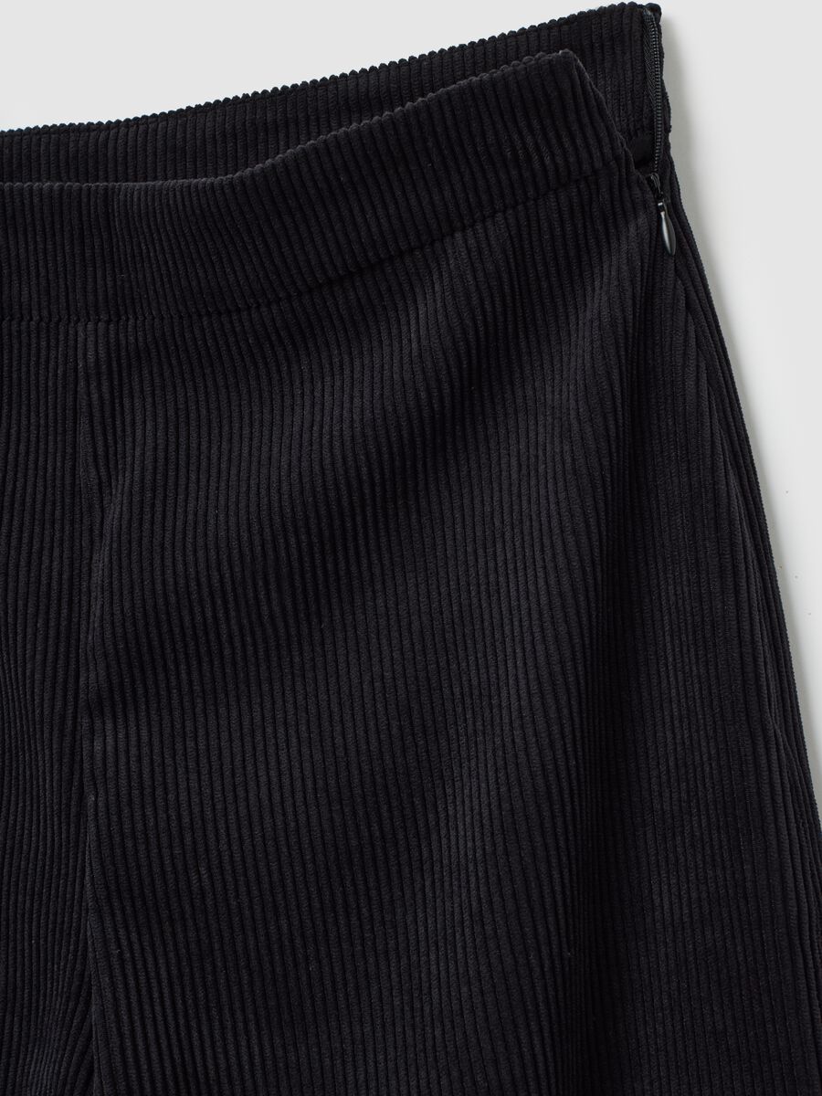 Wide Leg Black Velvet Trousers_5