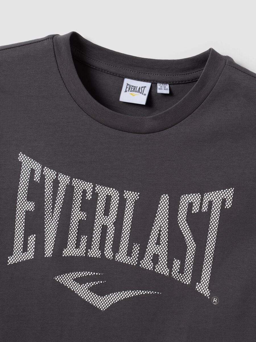 Grey pure cotton T-shirt with front print for boys_4