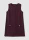 Abito smanicato rosso in punto Milano di viscosa elasticizzata straight fit_4