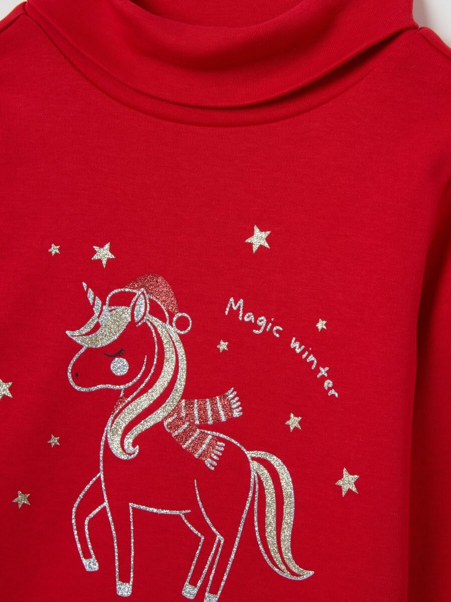 Red pure cotton regular fit girl's jumper_2