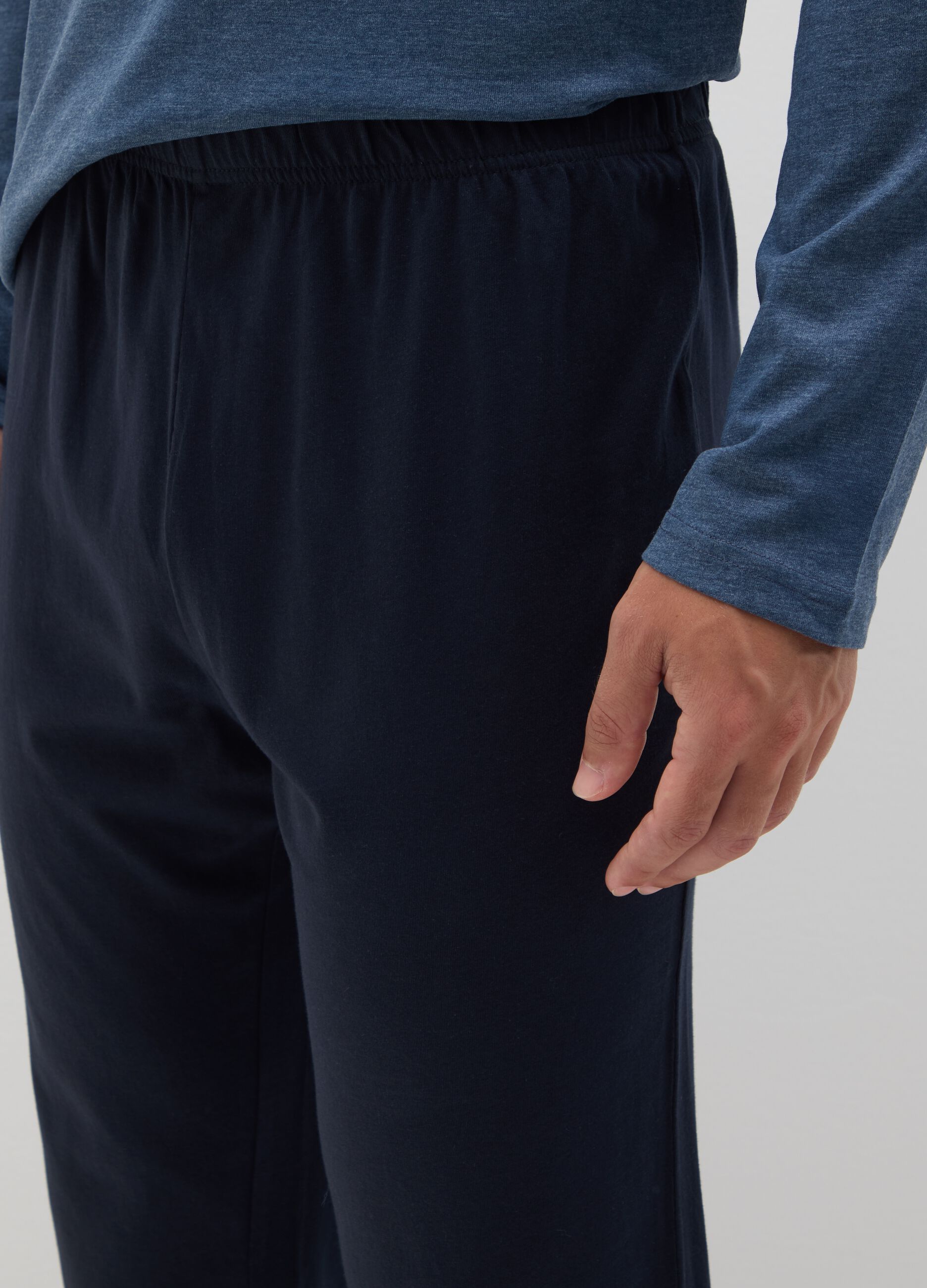 Pure Cotton Blue Regular Fit Pyjamas