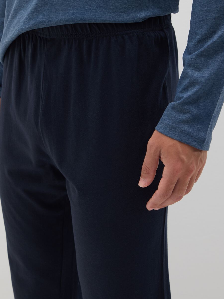 Pure Cotton Blue Regular Fit Pyjamas_3