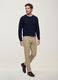 Navy crew-neck jumper in viscose blend, regular fit_0