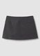 Grey Stretch Viscose Mini Skirt with Belt_6