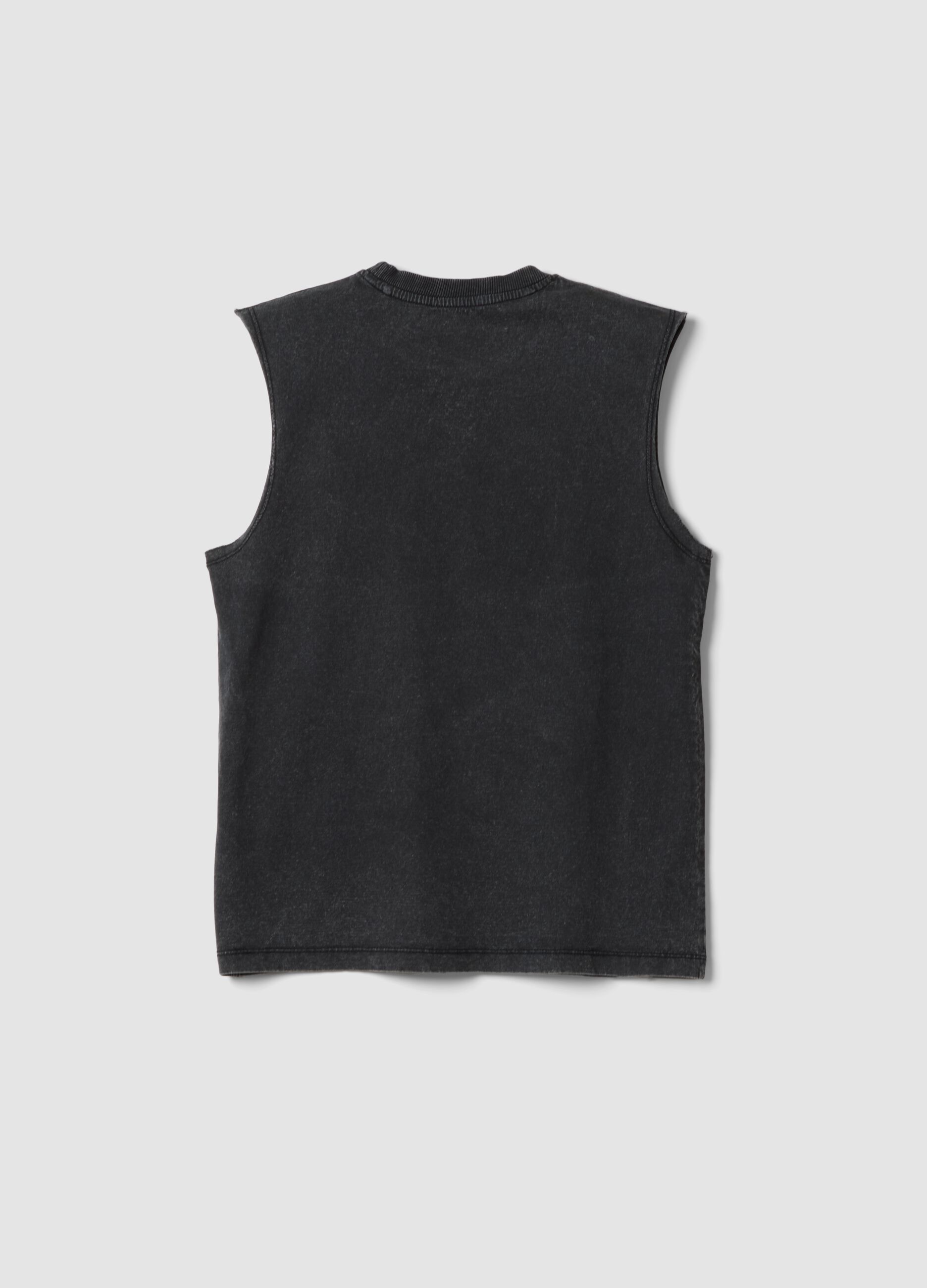 Black pure cotton vest top