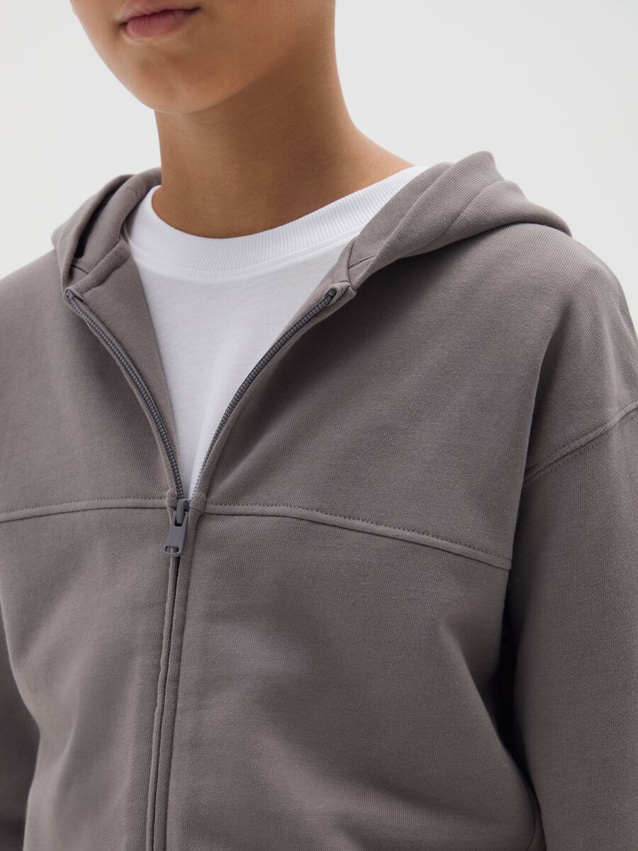 Felpa da ragazzo in puro cotone grigia regular fit_2
