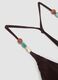 Brown stretch swimsuit with embellished straps_1