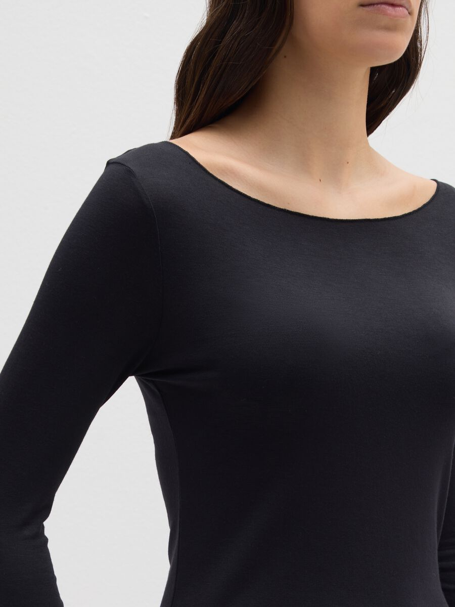 Black Stretch Long Sleeve Top_3