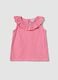Pink organic cotton vest top with ruffle_0
