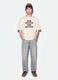 T-shirt bianca in puro cotone con stampa frontale Six Seven boxy fit_2