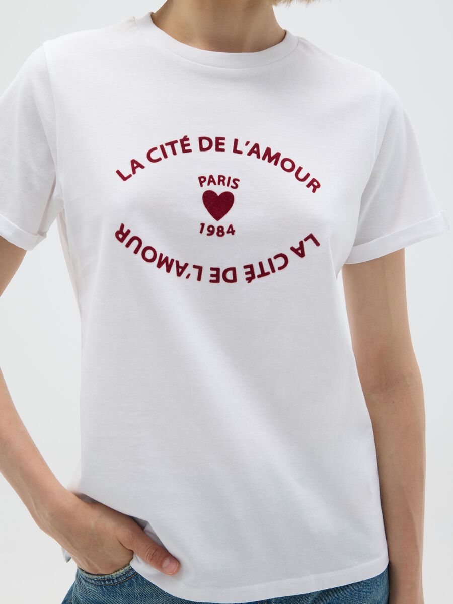 T-shirt in puro cotone bianca regular fit con stampa_3
