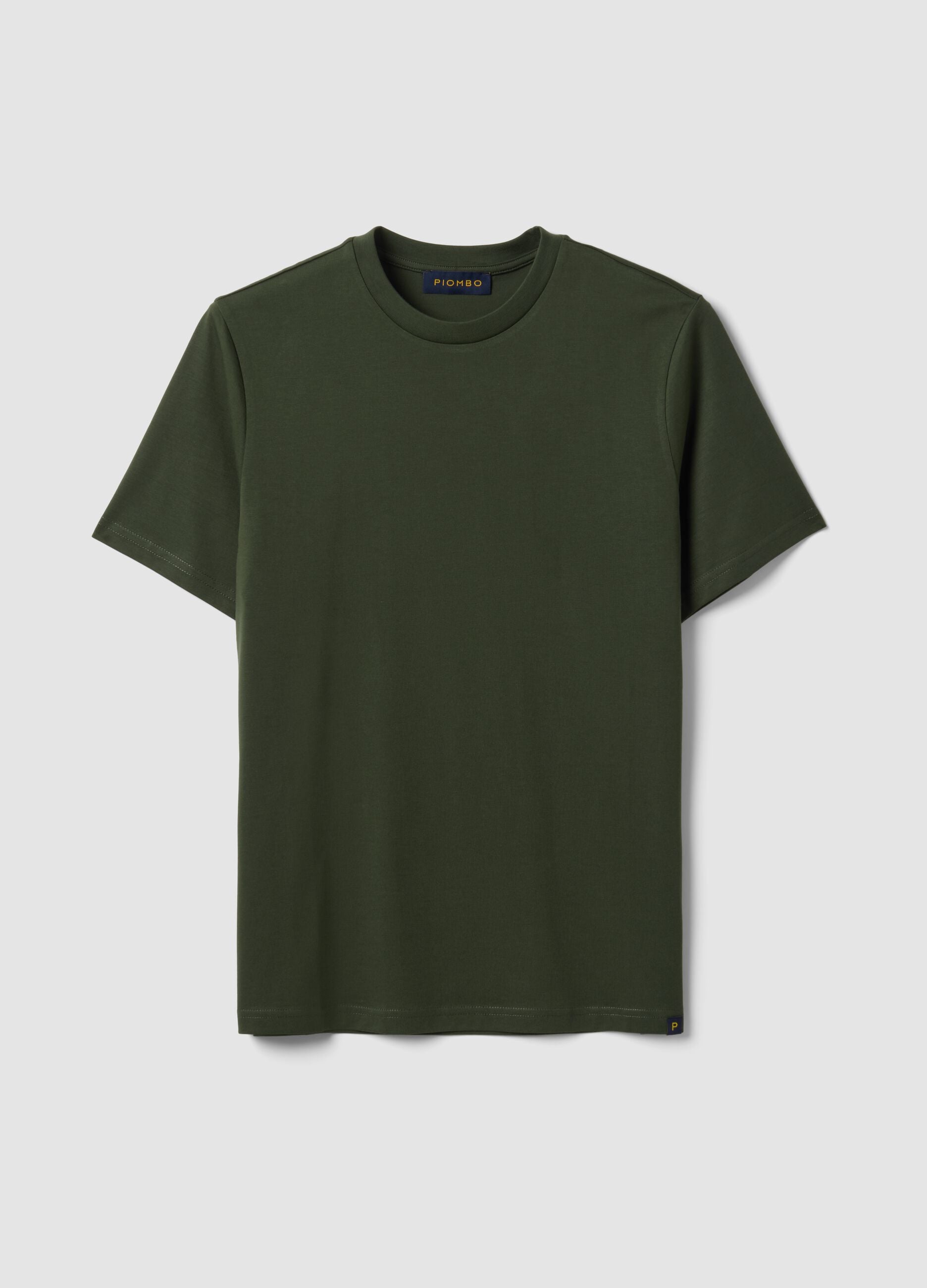 Green Supima Cotton Crew-Neck T-Shirt, Regular Fit