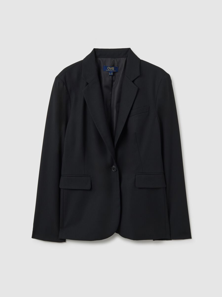 Blazer nero con bottoni regular fit_4