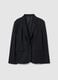 Black regular fit viscose blend blazer_4