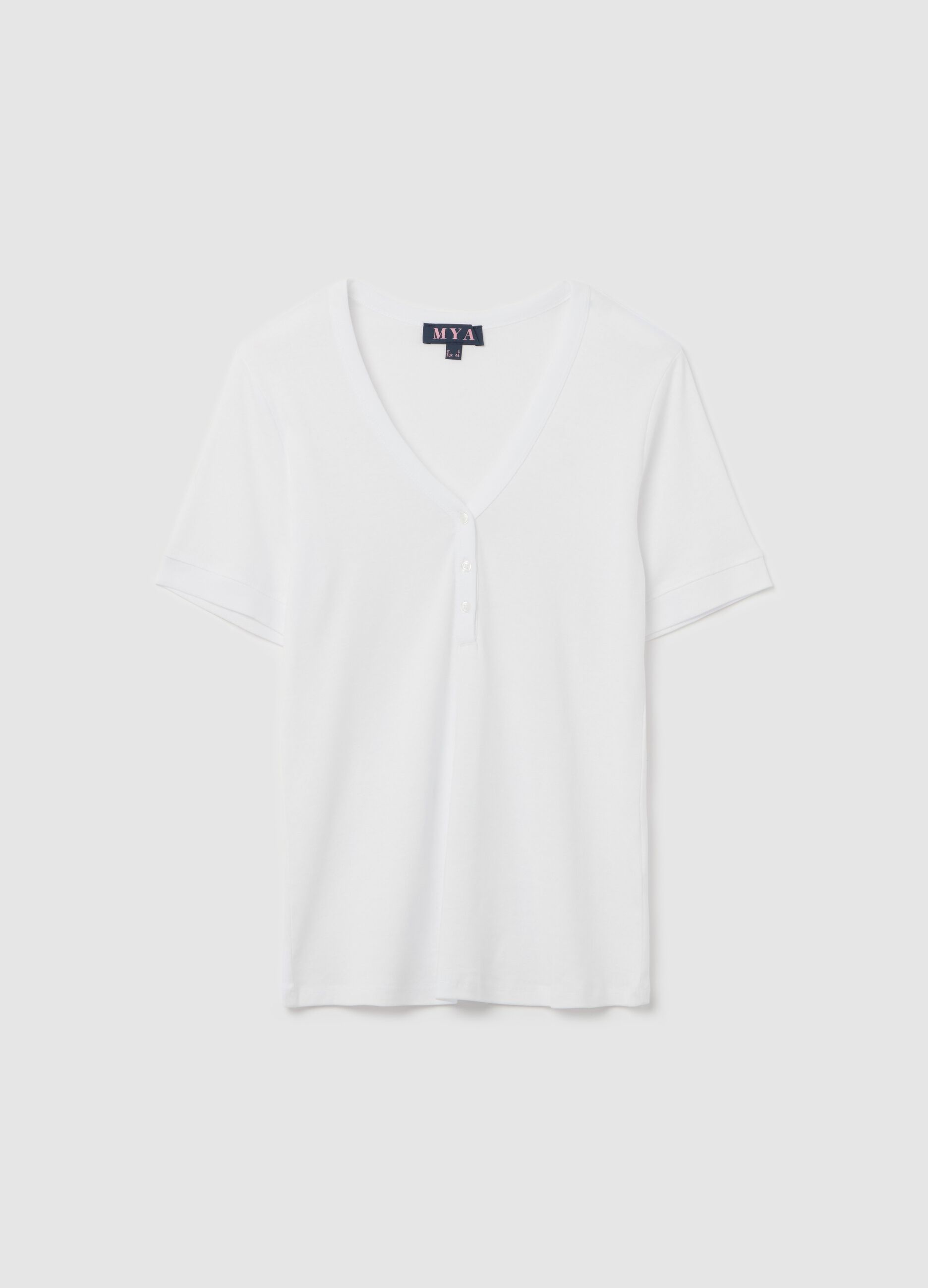T-shirt con scollo serafino a V Curvy